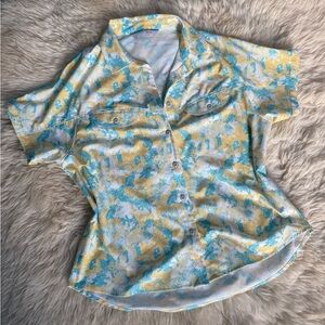 Stio Women's Shifter Shirt Short Sleeve Biking Cowboy Outdoor Gorp Size Small